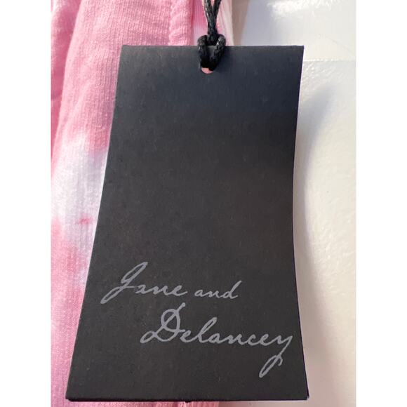 NWT June & Delancey Women’s High Waisted Jogger Tie Dye Sweatpants Size S Pink - Picture 2 of 5